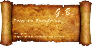 Grosits Bozsóka névjegykártya